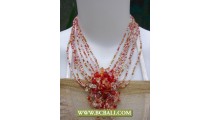 Bcbali Chockers Necklace Beading with Stone Pendant